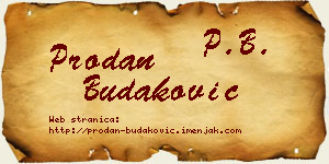 Prodan Budaković vizit kartica